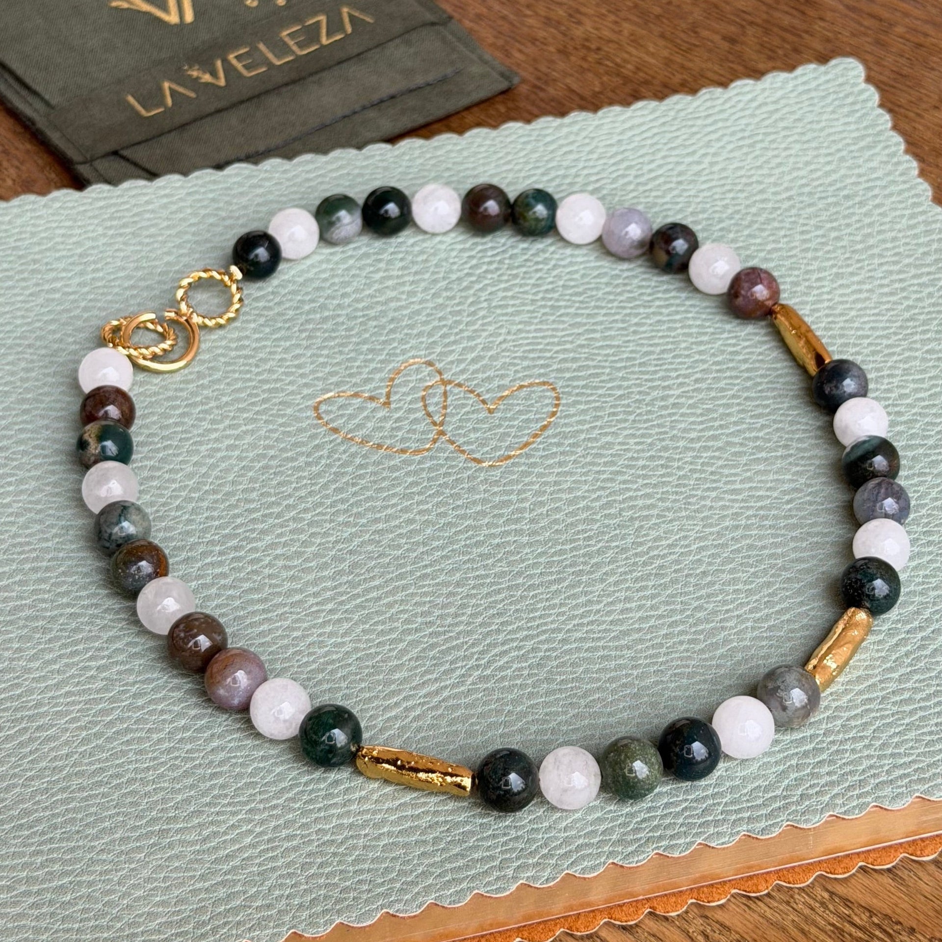 Collar piedras naturales | SKYE Gaia | Cuarzo y Ágata