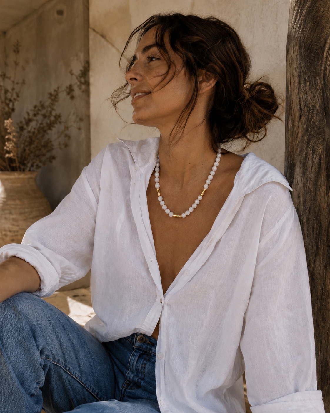 Collar de piedras |  SKYE Bruma | Cuarzo lechoso | La Veleza