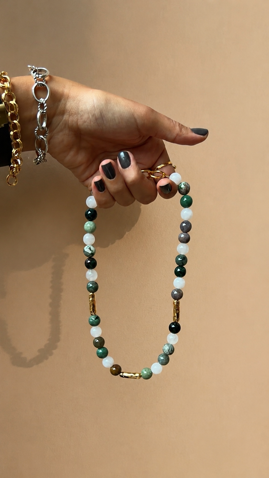 Collar piedras naturales  | SKYE Gaia | Cuarzo y Ágata