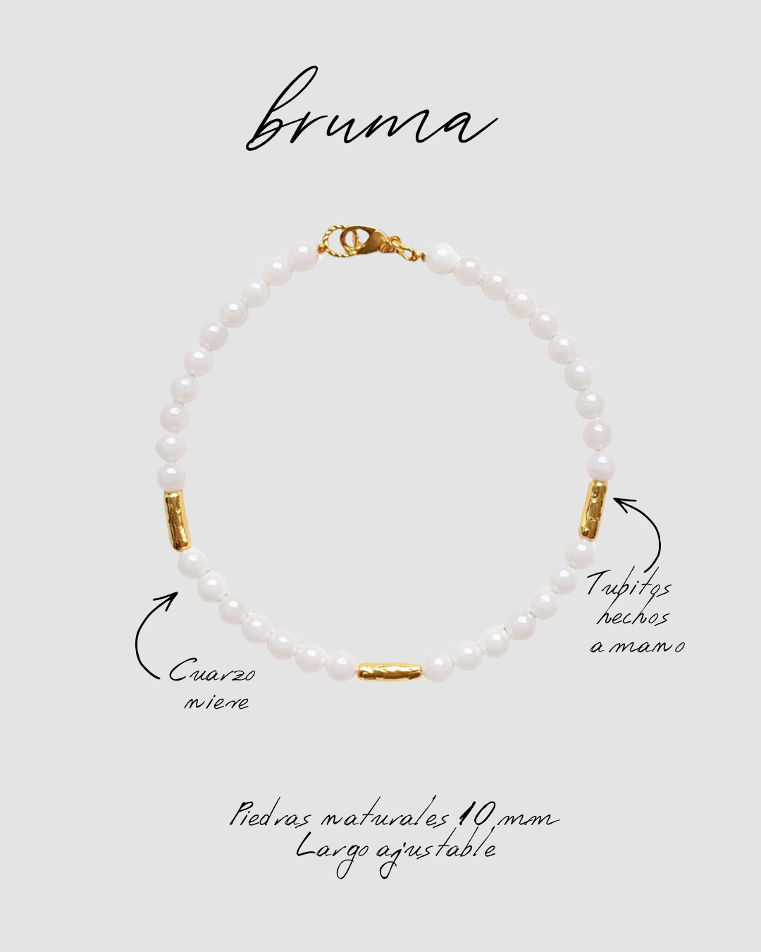 Collar de piedras |  SKYE Bruma | Cuarzo lechoso | La Veleza
