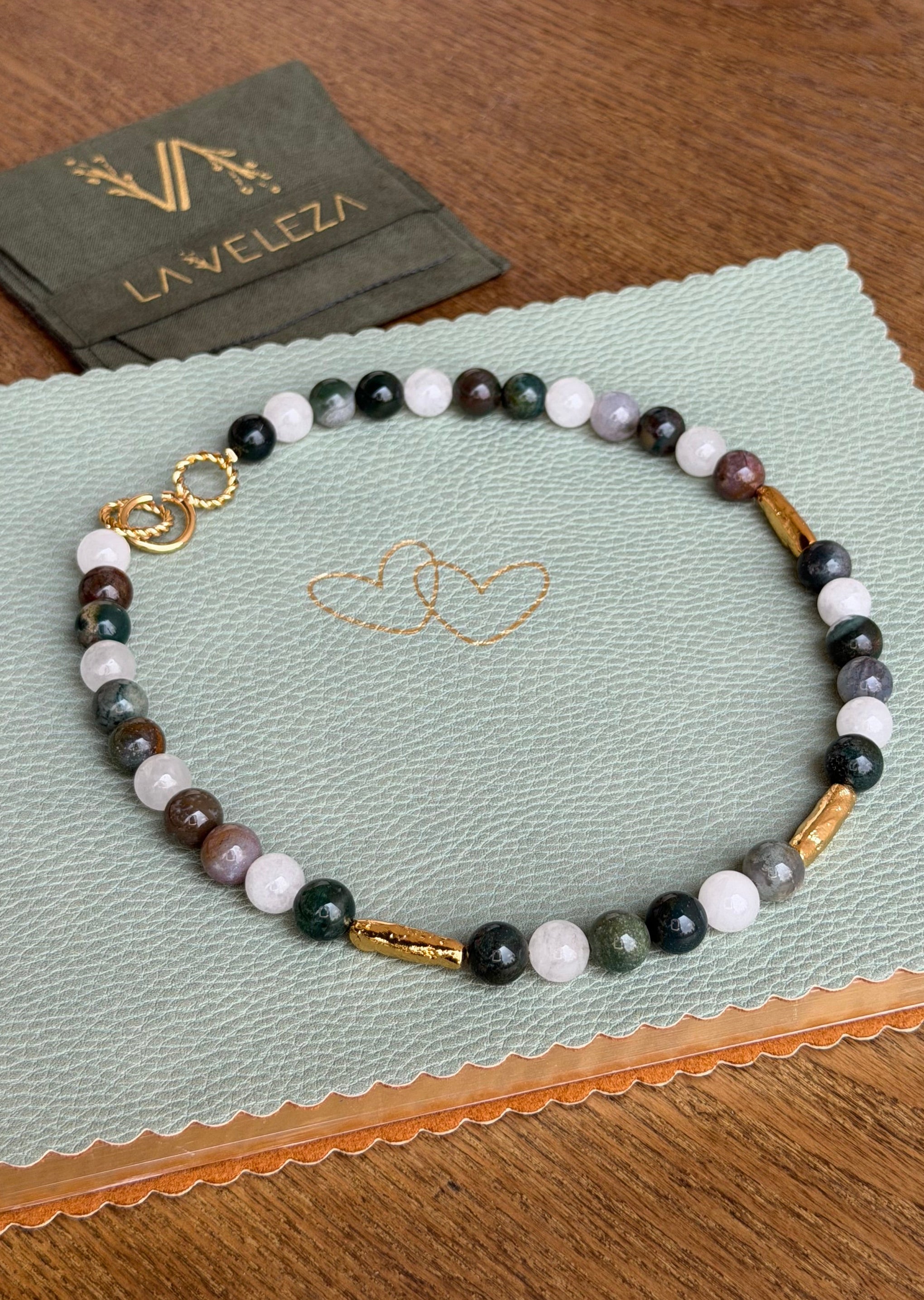 Collar piedras naturales  | SKYE Gaia | Cuarzo y Ágata