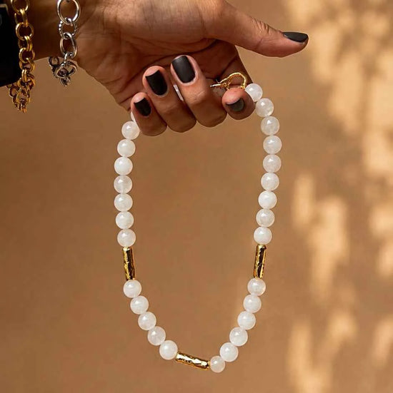 Collar de piedras |  SKYE Bruma | Cuarzo lechoso | La Veleza