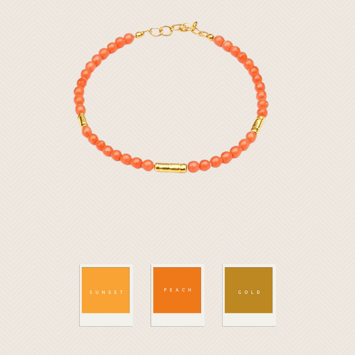 Collar de Piedras Naturales |  SKYE Ocaso | Jade Salmón | La Veleza